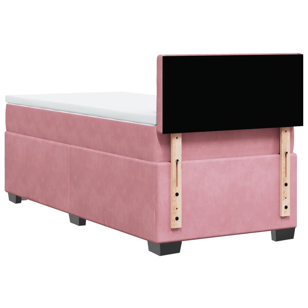 Pink Box Spring Bed with Mattress 100 x 200 cm Velvet