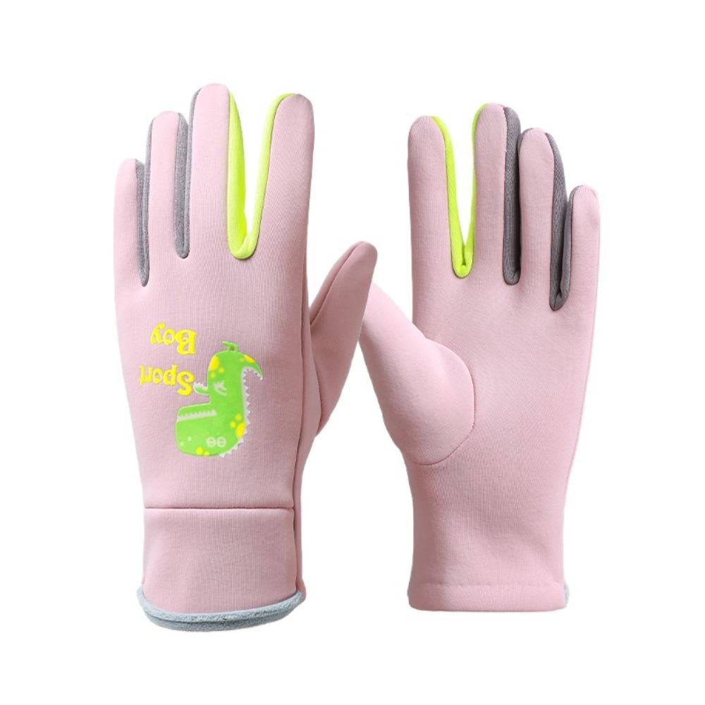 Cartoon Dinosaur Kids Winter Cycling Gloves Windproof Children's Outdoor Gloves  Snowy Day
