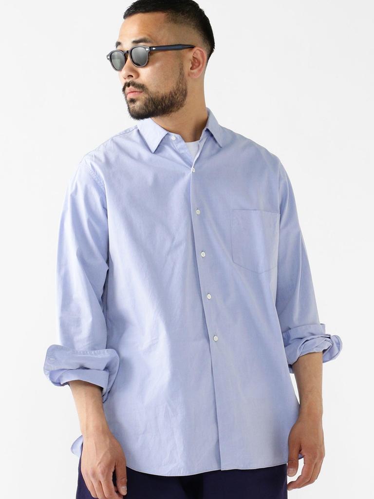 Beams Plus Men's Large/Small Shirt, Regular Collar, 120/3, Broadcloth, SAX XL, 38110235139