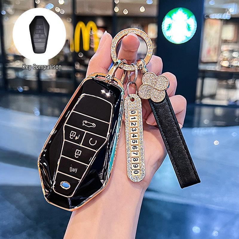 Luxury Key Case for GAC AION V Z03 - Fashionable Buckle Shell Car Accessory