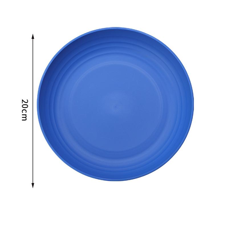 Durable Picnic Tableware Plates Set of 4 Reusable Plastic for Camping Outdoor Beach Barbecue Party