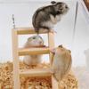 Wood Climbing Ladder with Metal Hooks Wooden Bridge Easy Connection To Wire Cage
