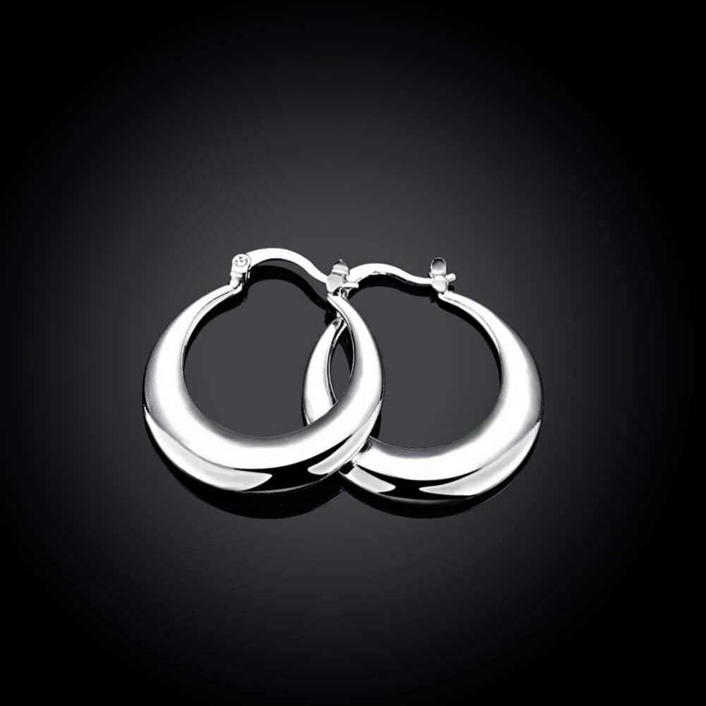 Europe Jewelry Silver Colour Moon Circle Hoop Earrings For Women Fashion U Shape Earrings