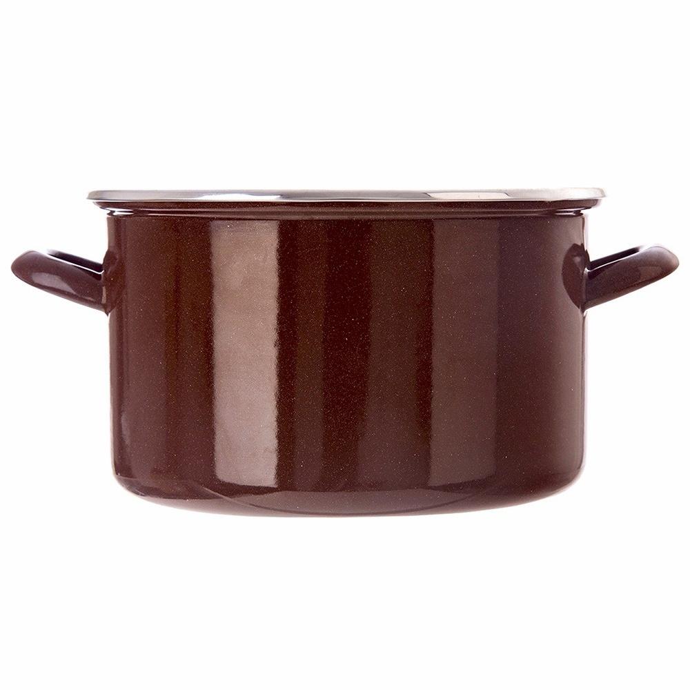 BROWN enamel pot 26 cm, 6.5 l