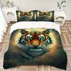3pcs Tiger Print Duvet Cover Set, Cover For Bedroom Guest Room (1 Duvet Cover + 2 Pillowcase, Without Quilt),  yy250922135