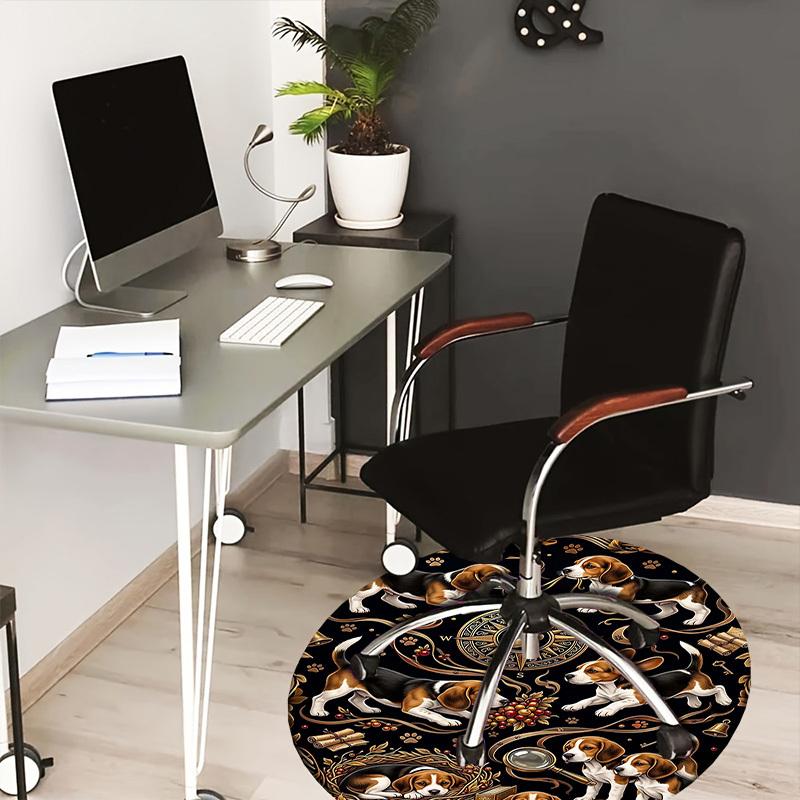 

1PC Beagle Books Non-Slip Floor Round carpet, Office, family, bedroom, Large Area Rug Indoor Rugs, Durable Polyester-L0382 80cm by 80cm