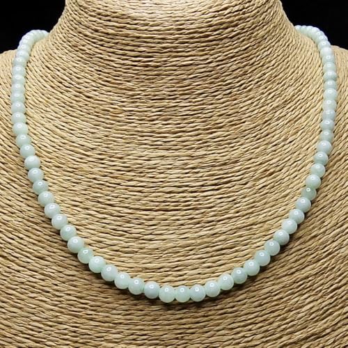 [Sekimachi] Jadeite Necklace, Genuine Jadeite, Approx. 5.5mm, Natural Stone, Approx. 52cm, Trivet, Charm