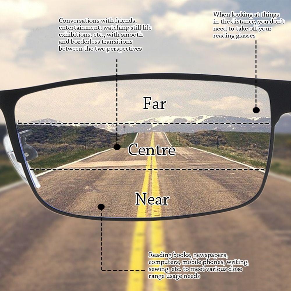 Fashion Progressive Multifocal Reading Glasses Women Business Presbyopia Eyewear TR90 Flexible Photochromic Eyeglasses