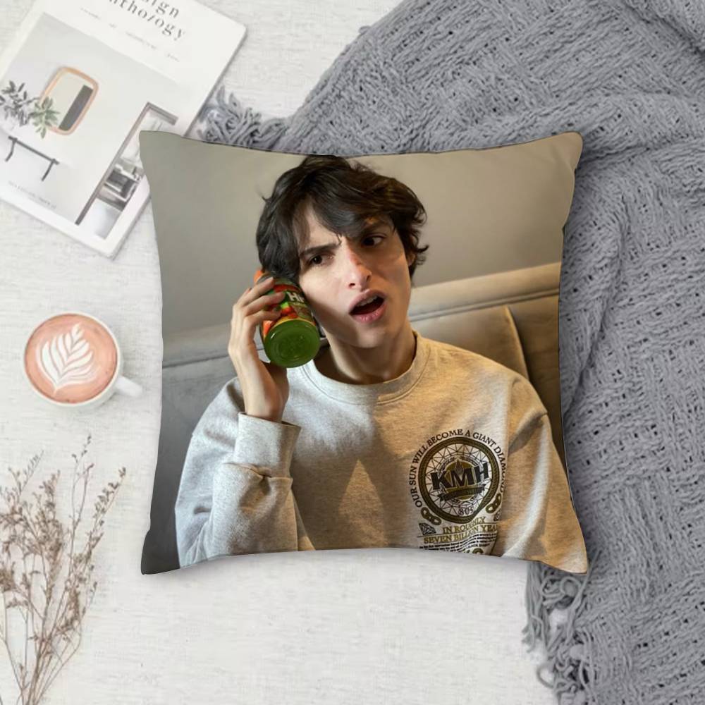 Finn Wolfhard Stranger Double-Sided Printed Square Pillow Cover Decorative Cushion Cover For Sofa Bedroom Bedside