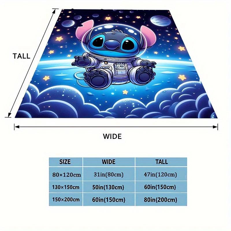 1pc Stitch Printing Blanket - Soft, All-Season Throw for Office Blanket, Personalized Gift with Adorable Cartoon Design