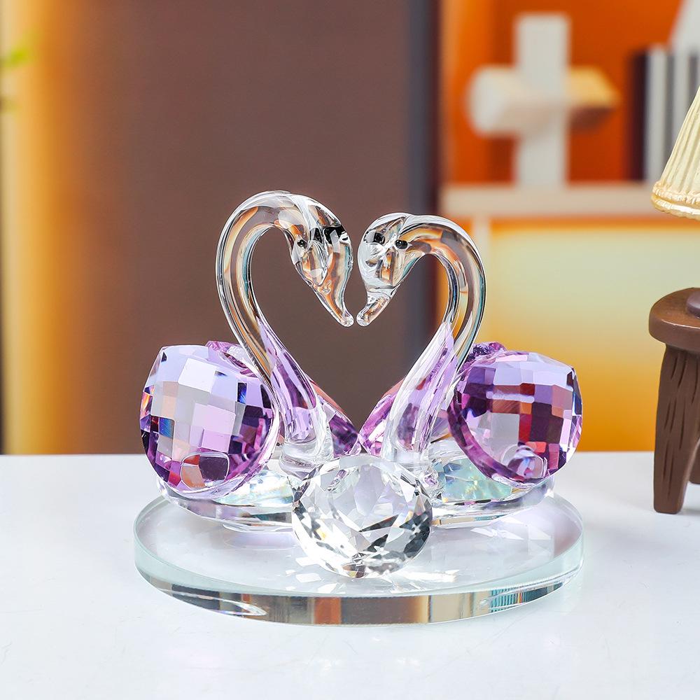 Elegant Crystal Swan Car Perfume Ornament - High-End Interior Accessory