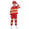 Kids Fireman Costume Set Girls Boys Firefighter Cosplay Fancy Dress Up Thick Jacket Coat With Pants Hat Set