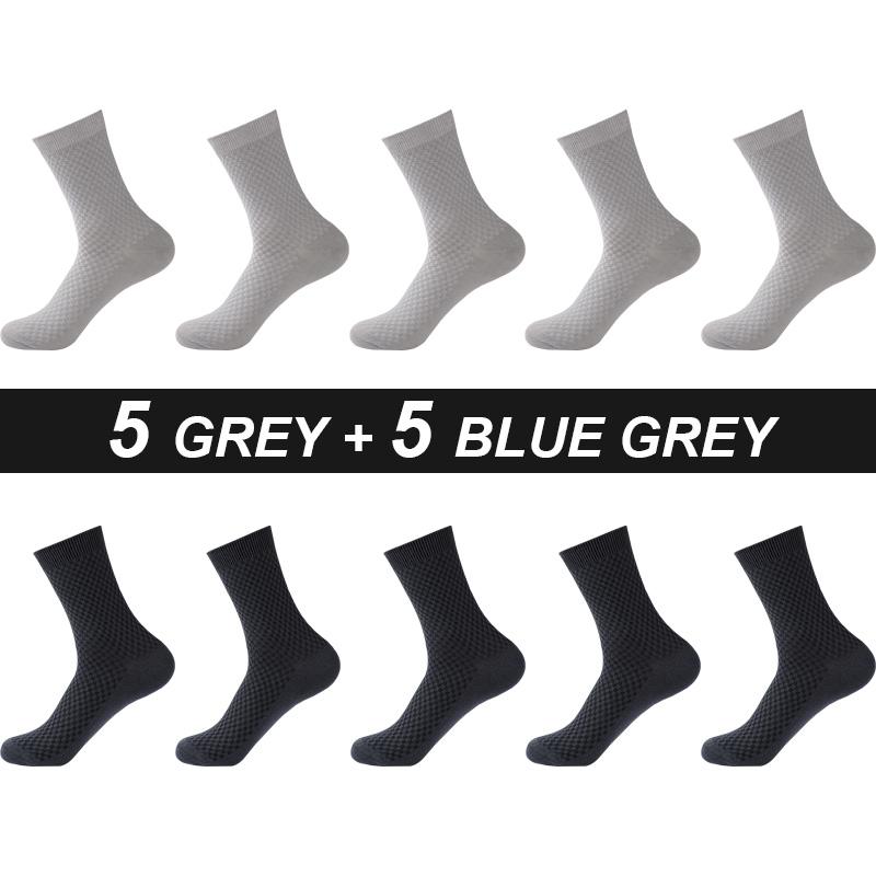 High Quality 10 Pairs Men Bamboo Fiber Socks Breathable Compression Long Sock Business Casual Male Large Size 38-45