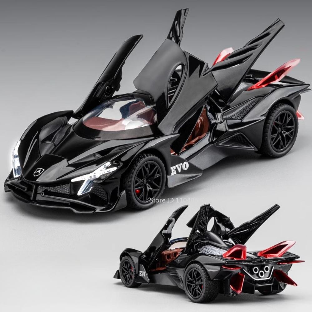 1:32 Escala Apollo Evo Juguete de Coche Modelos Aleación Fundición a Presión Coches Deportivos Retracción Sonido Luz 2 Puertas Abiertas Vehículos de Carrera Regalo Para Niño