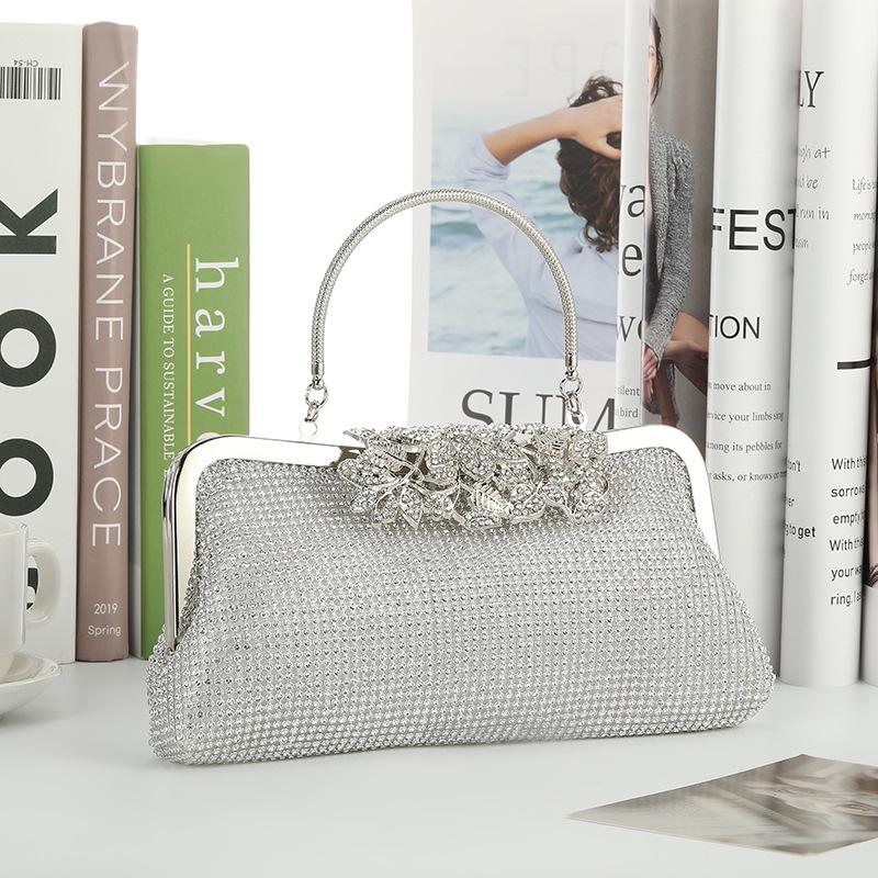 

Европейская и американская вечерняя сумка-кроссбоди с бриллиантовым блеском 12x25 cm серебряный