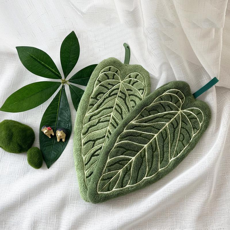 Plant Hand Towel Cleaning Towel Absorbent Handkerchief Hanging Thickened Kitchen Towel Bathroom Kitchen Accessories