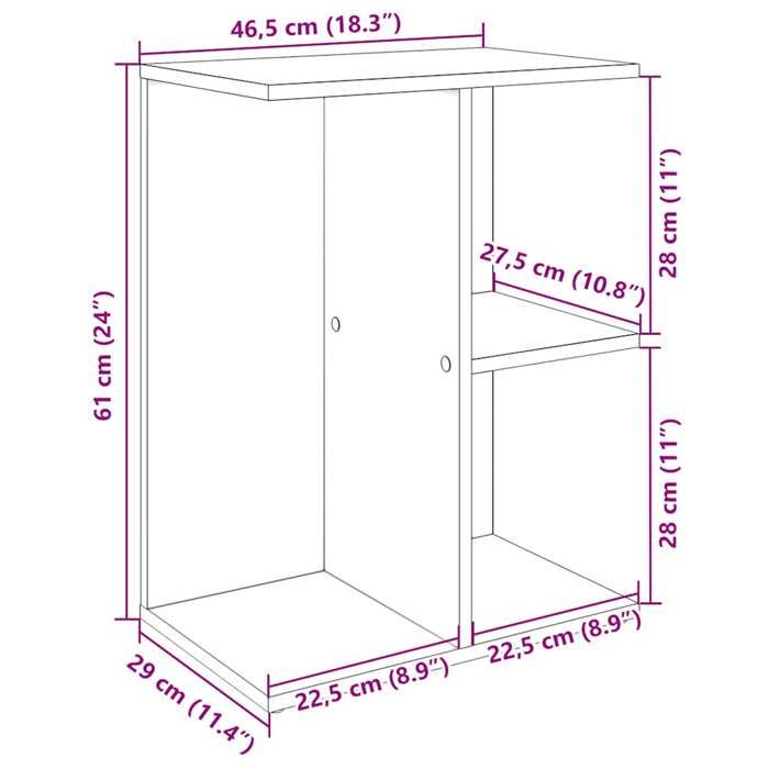 VidaXL Bedside Table Sonoma Oak 46.5x29x61 Cm Engineered Wood, Nightstand, Bed Table, End Table, Cabinet 858654
