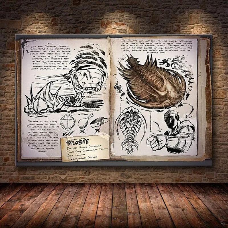 Modułowy Płócienny Ark Survival Evolved Obrazy Malarstwo Gra Survivalowa Wystrój Domu Druk Plakat Dinozaura Salon Nowoczesna Sztuka Ścienna