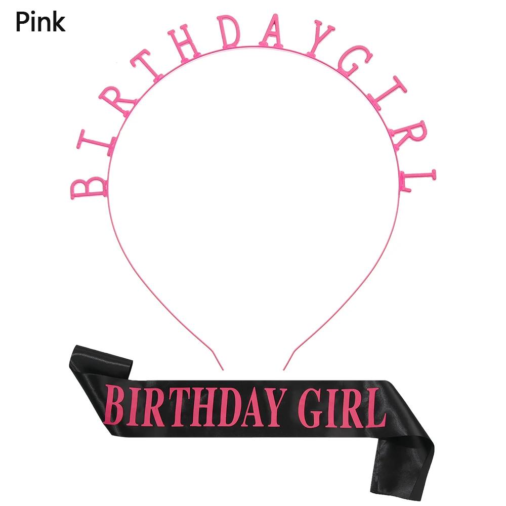 Happy Birthday Girl Headband Sweet Girls Birthday Party Tiara Styling Princess Crown Rhinestone Hair Hoop Fashion Hairband