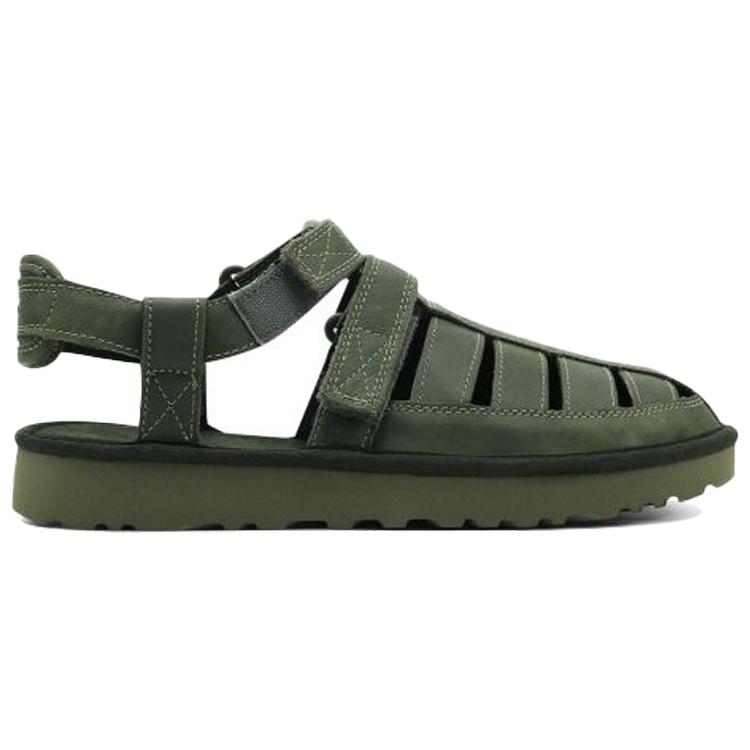 UGG Dune Fisherman Cowhide Green Sandals 1102694-MSG