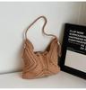Woven Beach Bag With Large Capacity Tassel Drawstring For Summer Vacation And Casual Travel