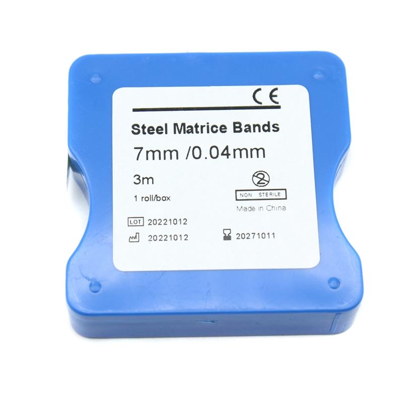 

1 Roll Dental Matrix Bands Stainless Steel/Resin Film Restoration Light Cured Strip Roll Matrix Strips Dentist Material Steel