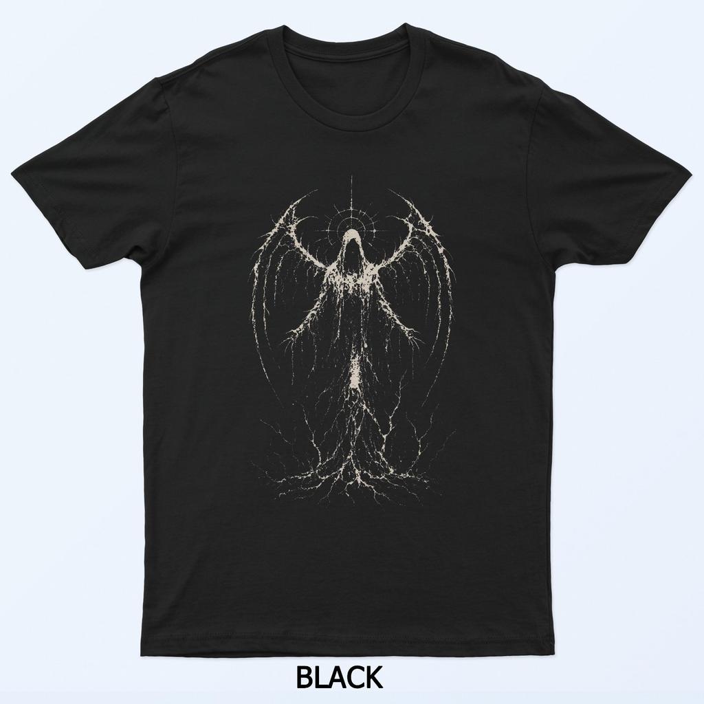Goth Angel Cyber Sigil Fallen Wings Alt Alternative Horror T-Shirt