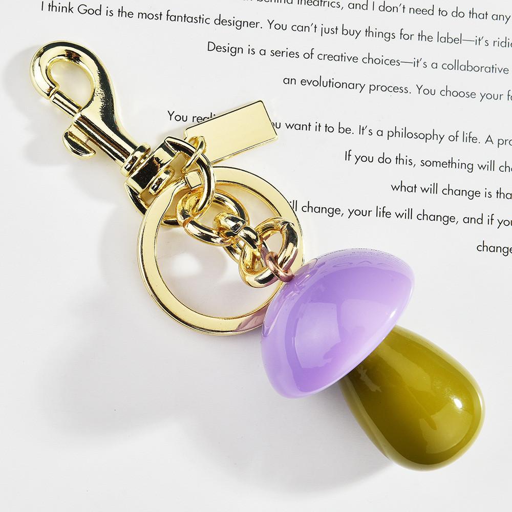Creative Mushroom Keychain For Bags And Keys With Resin Finish For Casual Use