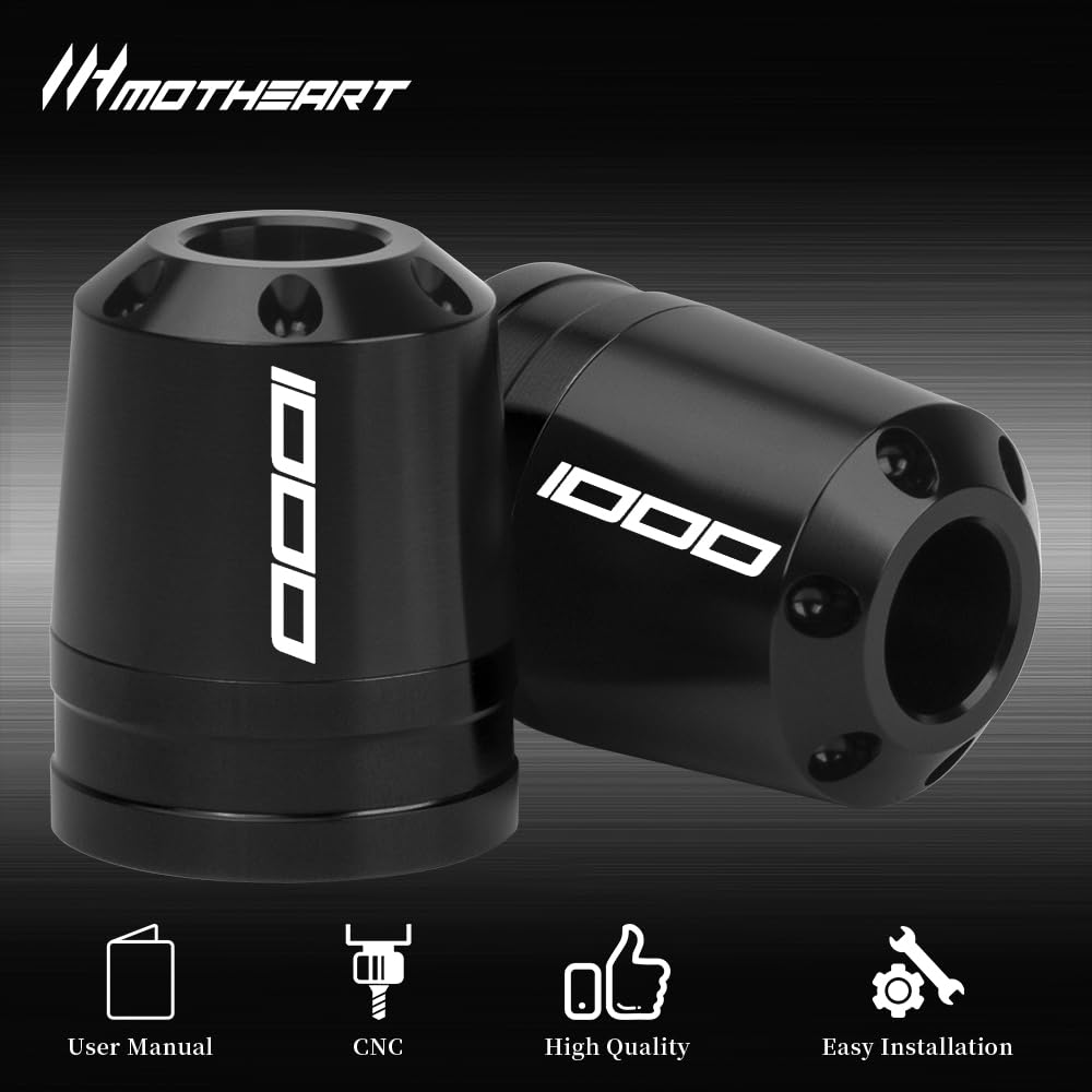 MotHeart Motorcycle Bar End Slider for Ninja 1000 2011-2019 Ninja 1000SX 2020-2024 Motorcycle Handlebar