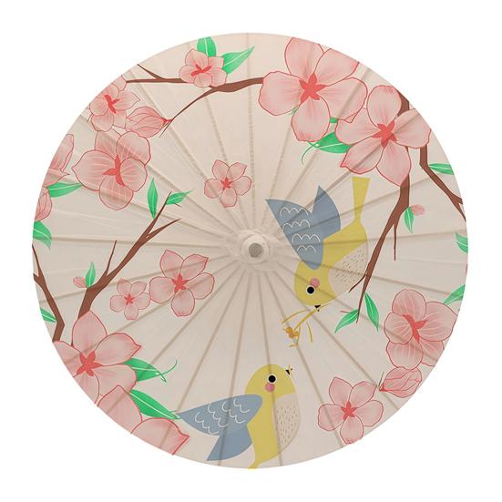 

Kids DIY Painting Umbrella Handmade Chinese Japanese White Paper Parasol Wooden Handle Decorative Oiled Paper Umbrella