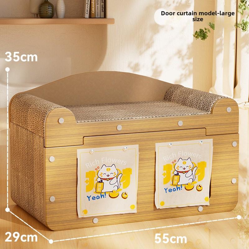Cat Scratching Board Wear-resistant and Non-crumbling Cat Claw Board Cat Corrugated Cat Nest Villa Four-season Universal Claw Grinding Carton House