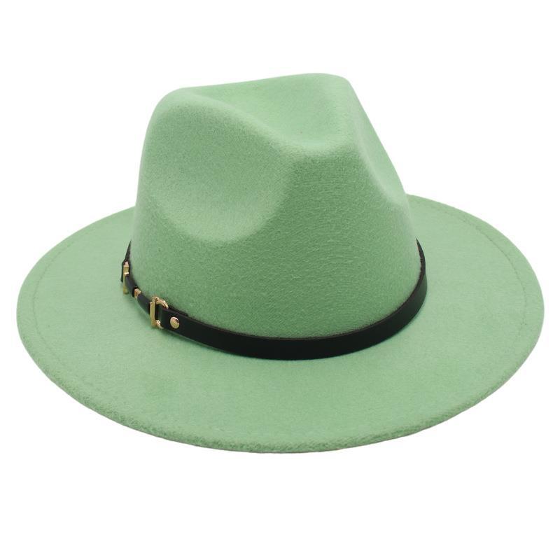 Suit Top Hat American Drama Belt Buckle Jazz Hat Men And Women Felt Hat Woolen Hat Big Brim Fedora Hat Jackson