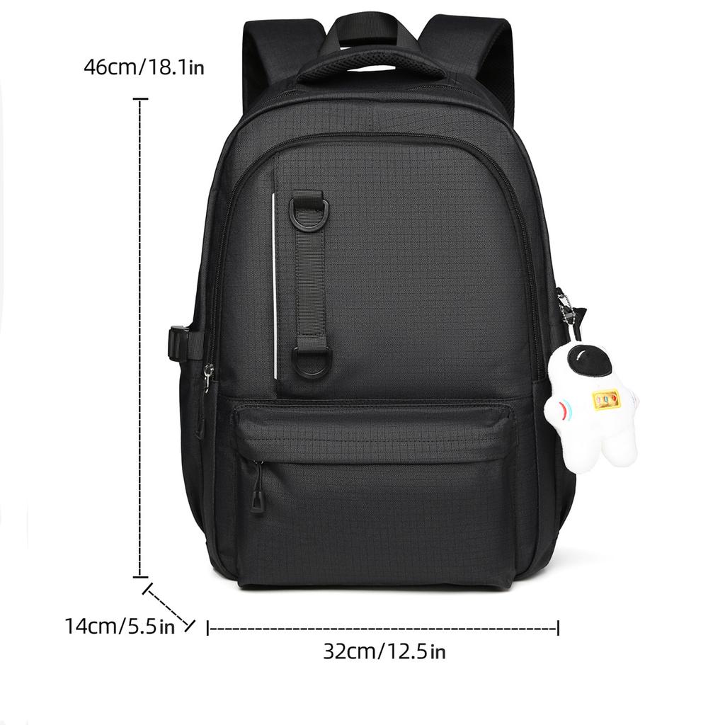 A 15.6-inch Men's And Women's Plain Large-capacity Scratch-resistant And Wear-resistant Leisure Simple Backpack Travel Backpack