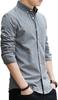 Airby Long Sleeve Oxford Available in 5 Solid Retro Chest Slim Long Thick Casual Business Cool Men's Button-Down Shirt, Colors, Color, Casual,