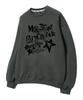 MOZMOZ Social V Graphic Oversized Sweatshirt Charcoal