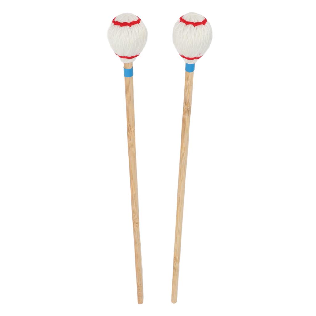 2Pcs Marimba Yarn Mallets Soft Comfortable Handle Medium Hard Heads Yarn Marimba Mallets Head for Instrument Playing