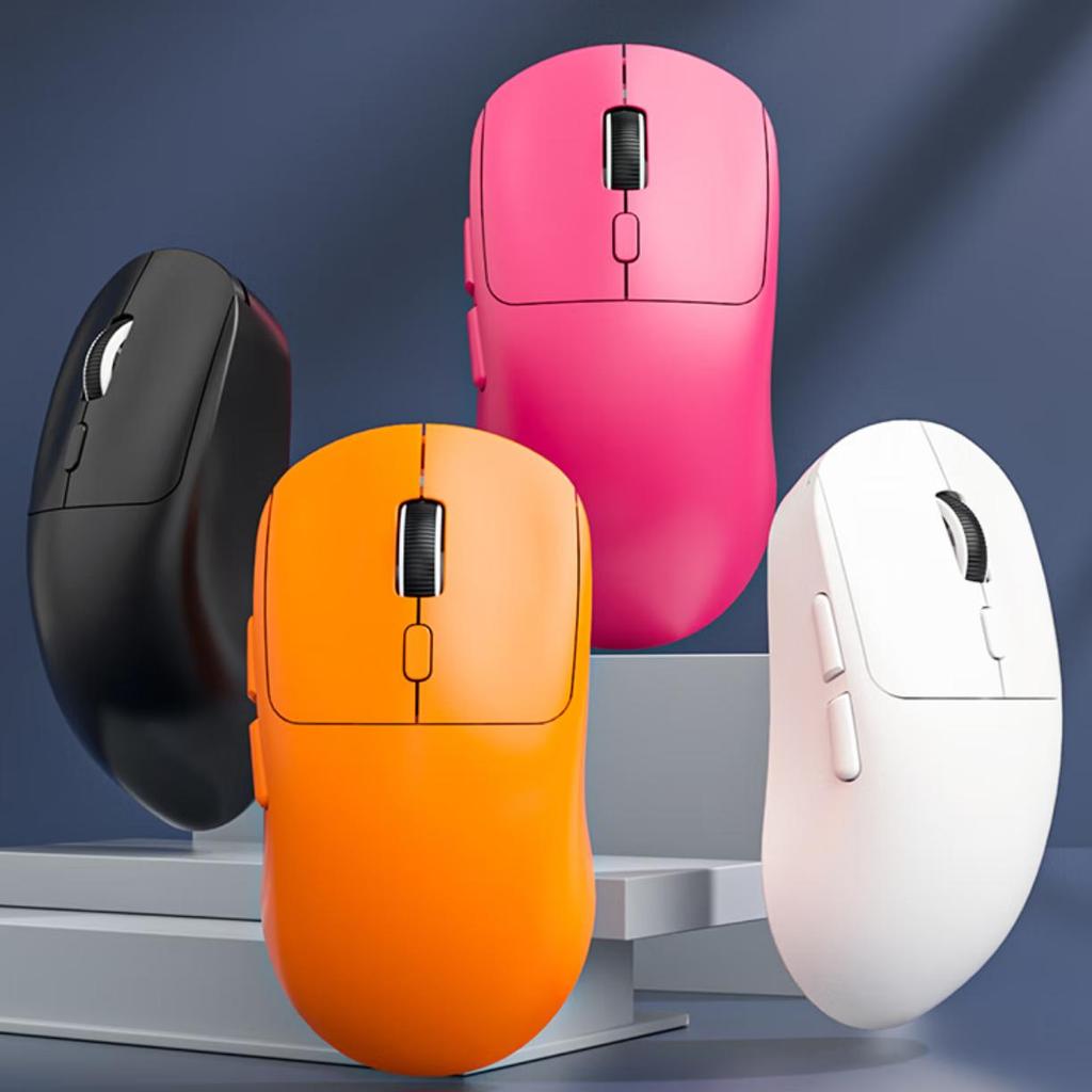 LINGSHE Wireless Charging Mouse Gaming Office Mouse Bluetooth + 2.4G Dual Mode Lightweight White