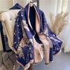 Green small fresh warm scarf, lady style imitation cashmere double-sided warm student scarf air conditioner shawl