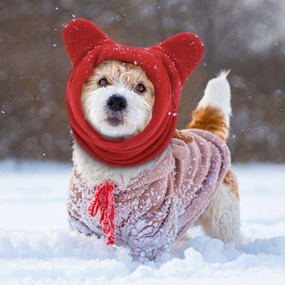 Soft Dog Ears Hoodie Caps Adjustable Dog Warm Caps Pets Supplies Dog Headgear French Dogs