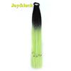 24 Zoll Ombre Yaki Straight Synthetische Haarverlängerungen Mädchen Farbe Geflochten Zopf Gummiband Box Braid