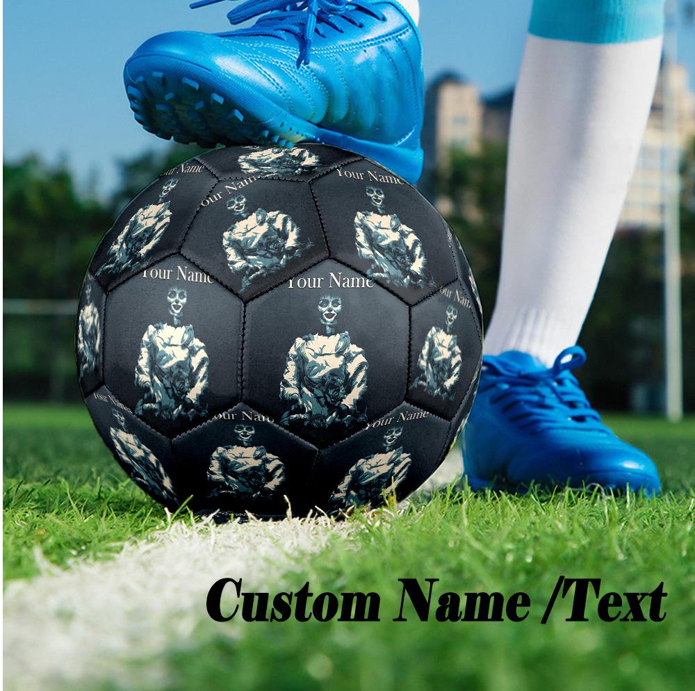 Custom Text Size 5 Soccer Ball, Standard Match Football For OutdoorThe Conjuring Annabelle