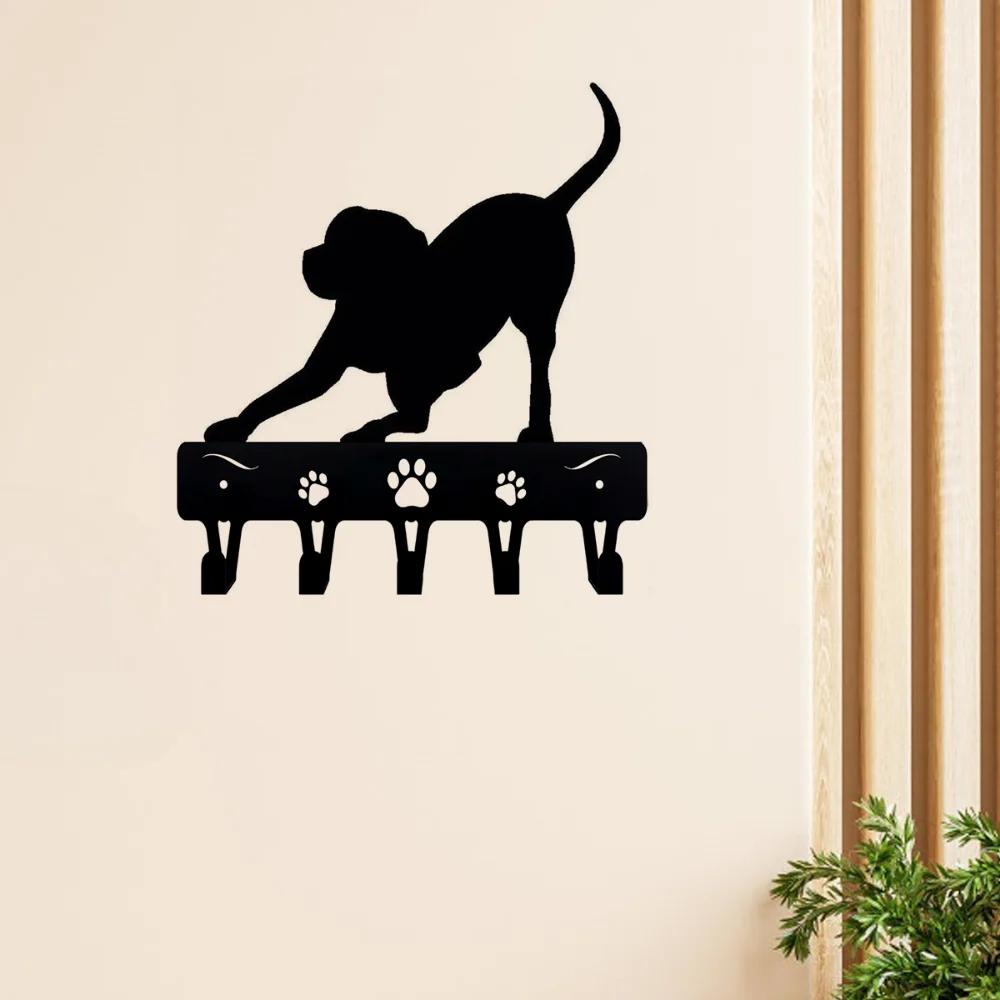 1 buc. Suport pentru chei jucăuș pentru căței și cuier pentru lesă de câine - Suport de haine suspendat, din metal, cu design artistic, din fier