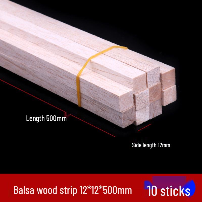 DIY Handmade Balsa Wood Round Rods and Strips for Model Building and Aircraft Model Kits