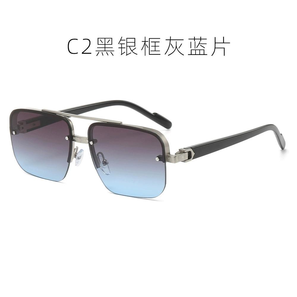 Mens Womens Square Gradient Sunglasses Double Bridge Oversized UV400 Anti Glare Shades Eyewear Brand Design