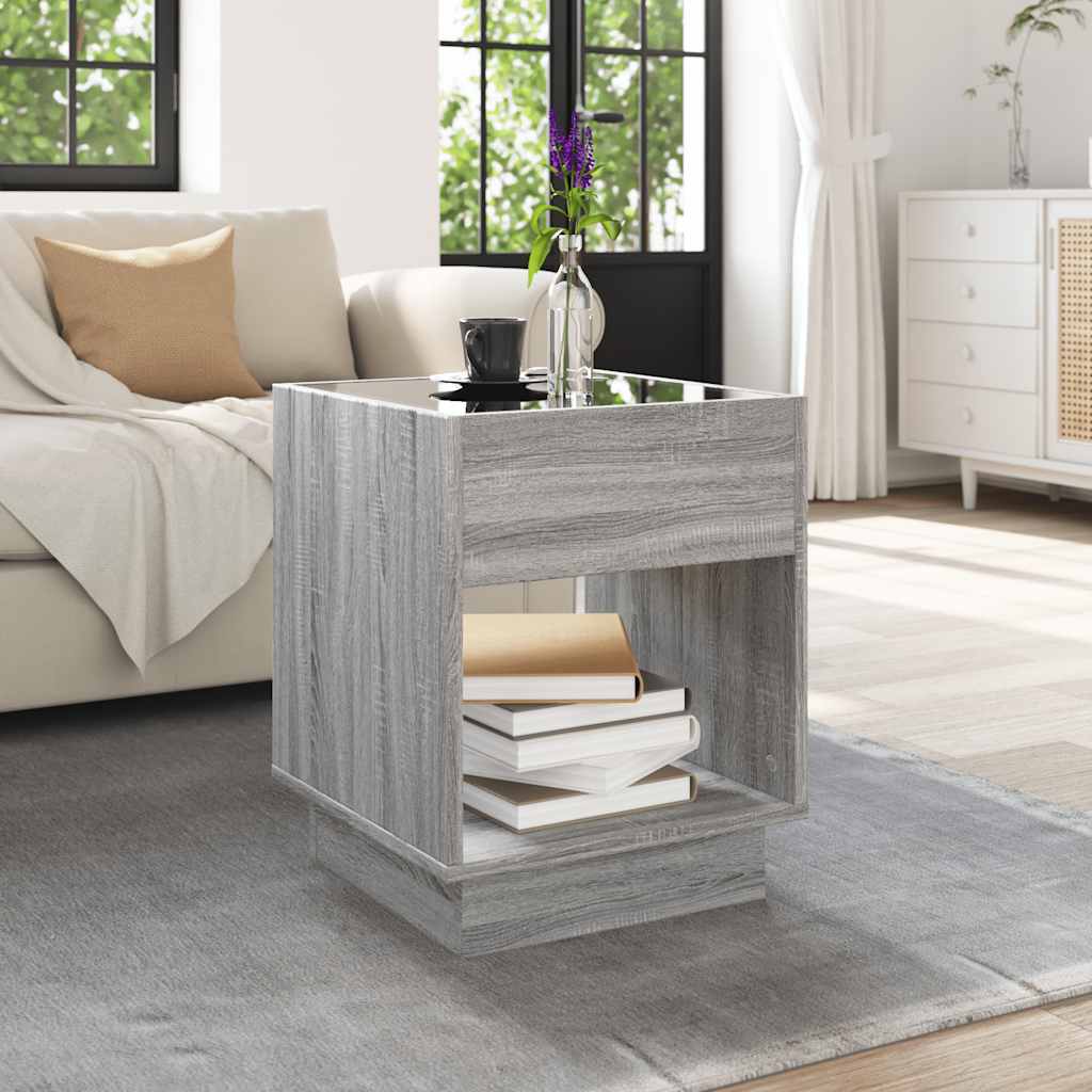 Infinity LED Coffee Table in Grey Sonoma 40x40x50 cm
