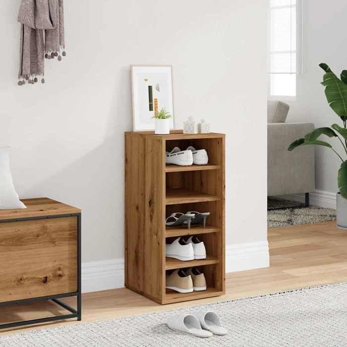 VidaXL Armoire à chaussures chêne artisanal bois d'ingénierie, armoire de rangement de chaussures, support à chaussures, 856712