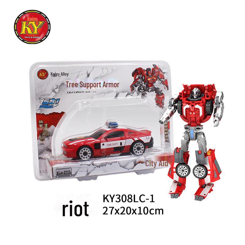 Kaiyu Alloy Transforming Fire Truck & Helicopter Toy