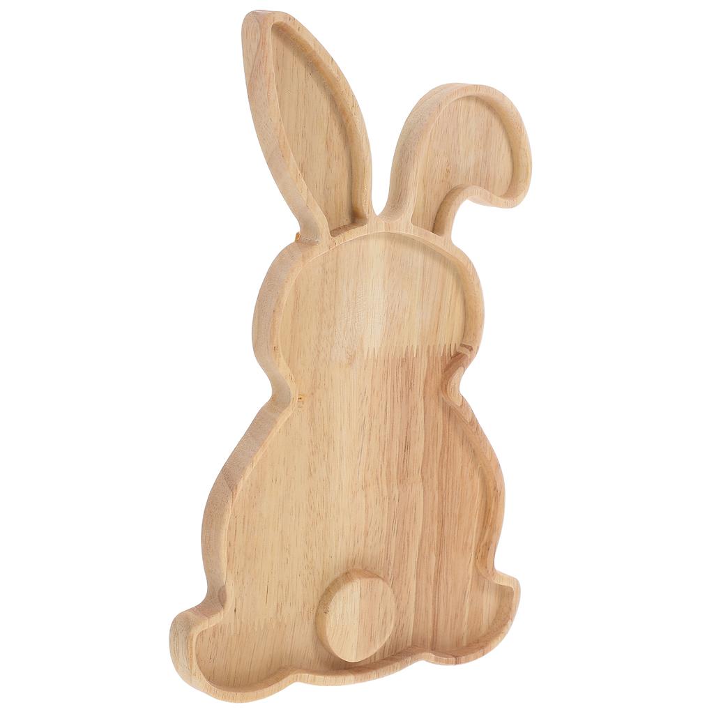 Rabbit Serving Tray Desktop Wood Plate Fruit Wooden Delicate Bunny Shaped Board Decor Baby Snack Containers Pizza Easter