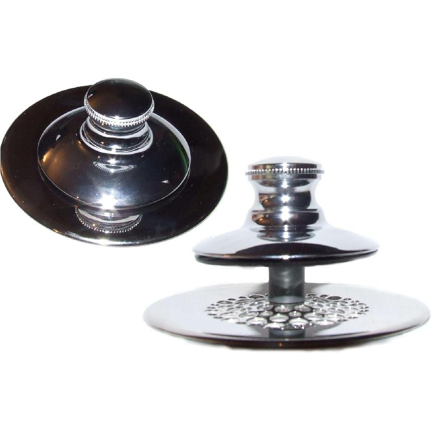 48750-PP-CP-G Push Pull Retrofit Bathtub Stopper with Grid Strainer, Chrome-Plated