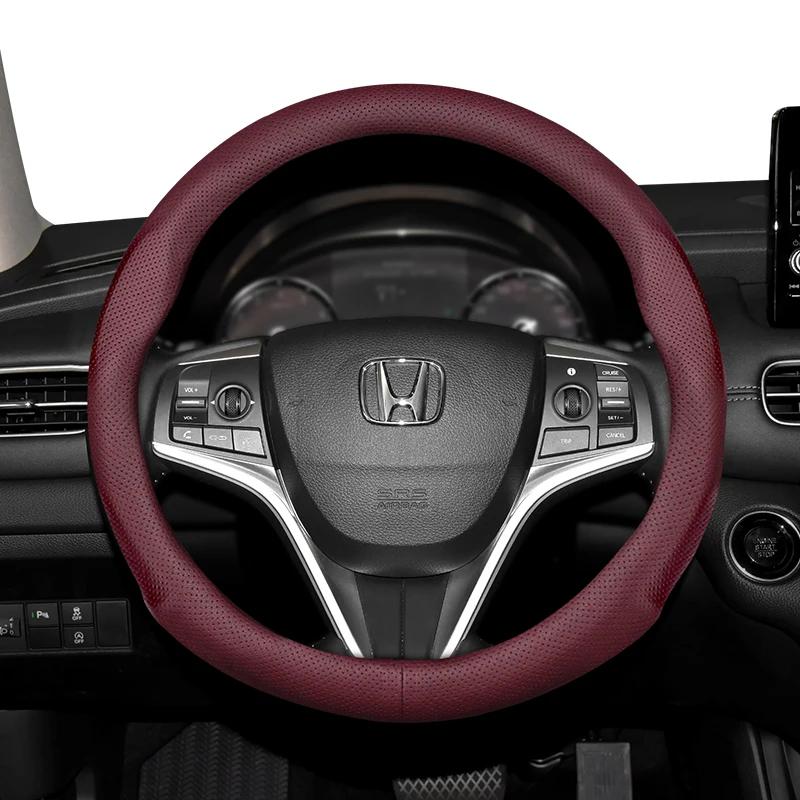 For Honda 37-38.5cm Round Steering Wheel Cover Ultra-Thin Micro Fiber Leather Accord HRV CRV Elysion Inspire ZRV Odyssey TSX CRZ